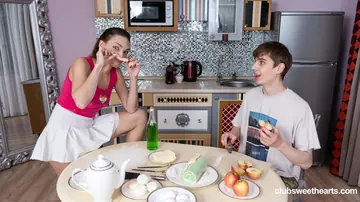 Olivia Trunk – European Brunette Takes a Facial After Sex and a Blowjob
