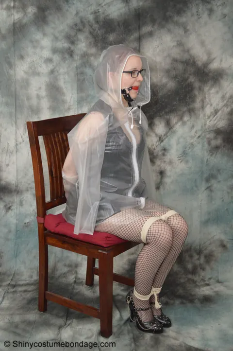 Redhead in Pantyhose and Latex Gets Gagged and Restrained – photo 12 of 16