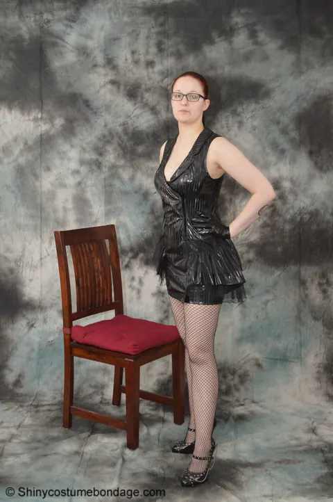 Redhead in Pantyhose and Latex Gets Gagged and Restrained – photo 6 of 16
