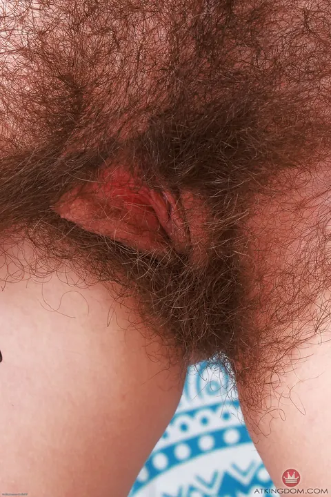 Pearl Sage: Russian Brunette Strips Nude and Spreads Her Hairy Pussy on Her Back – photo 12 of 21