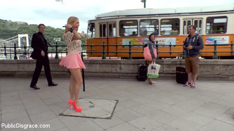 Blonde Woman Endures Public Group Sex and Bondage Outdoors – photo 2 of 15