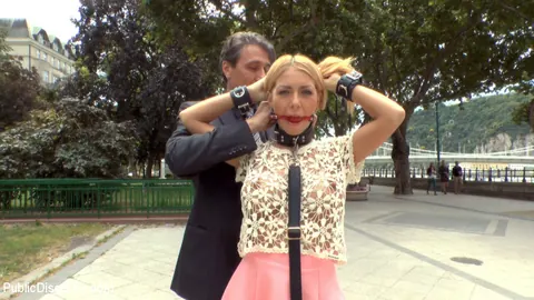 Blonde Woman Endures Public Group Sex and Bondage Outdoors – photo 1 of 15