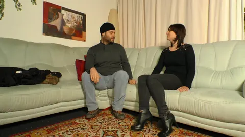 Melanie Elyza: German Brunette Sucks and Gets Fucked on the Sofa – photo 13 of 17