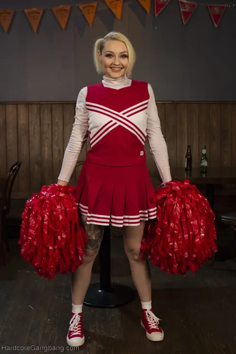 Arielle Aquinas: Blonde in Uniform Skirt Takes Double Penetration in Group Sex – photo 1 of 21