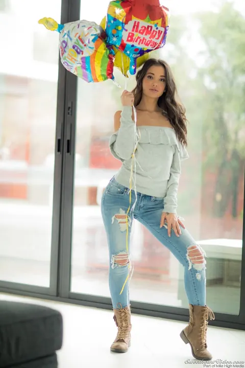 Gia Paige: Brunette Strips Out of Her Jeans to Show White Panties – photo 3 of 17