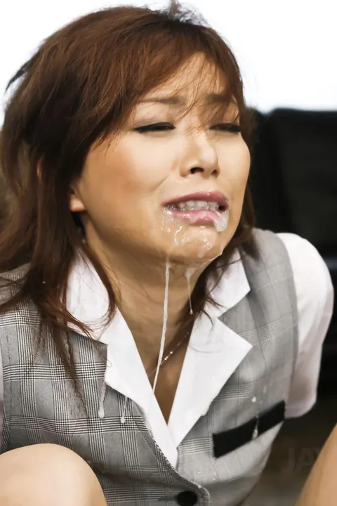 Kate Miyazawa: Japanese Redhead in Uniform Sucks Cock and Kisses in a Threesome – photo 11 of 16