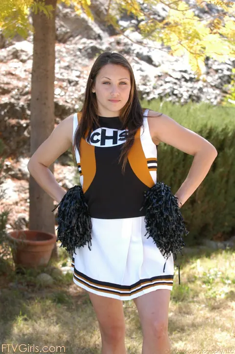 PAWG in Uniform Skirt Spreads Outdoors Pantyless – photo 4 of 20