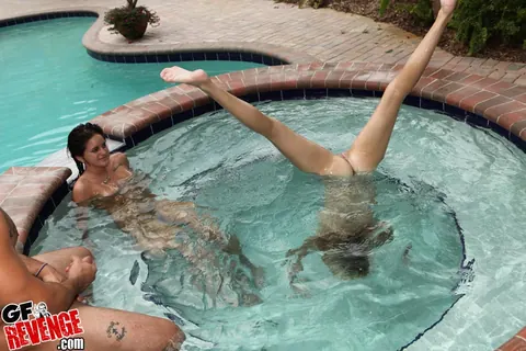 Shawna Hill: Thick Brunette Sucks and Fucks Outdoors in a Group – photo 11 of 16