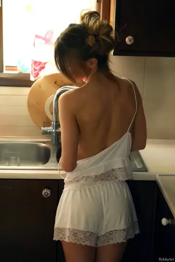 Skinny Brunette Strips Nude and Fingers Her Pussy