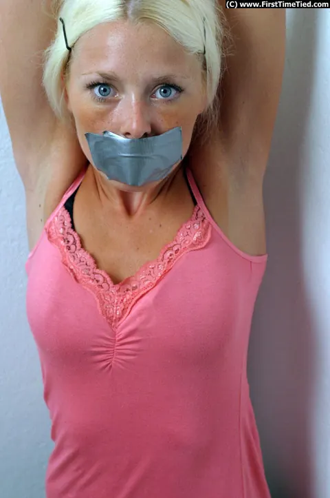 Blonde in Pigtails Gets Gagged and Tied Up Clothed – photo 7 of 12
