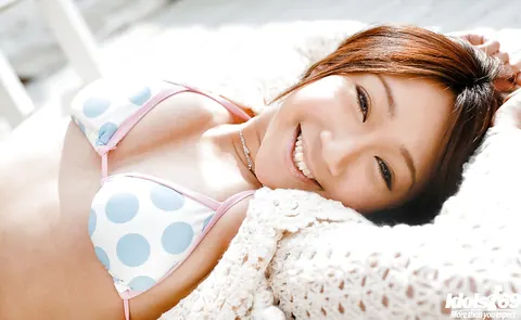 Ryo Akanishi: Thick Asian Brunette Strips Out of Her Bikini Showing Her Hairy Bush – photo 2 of 16