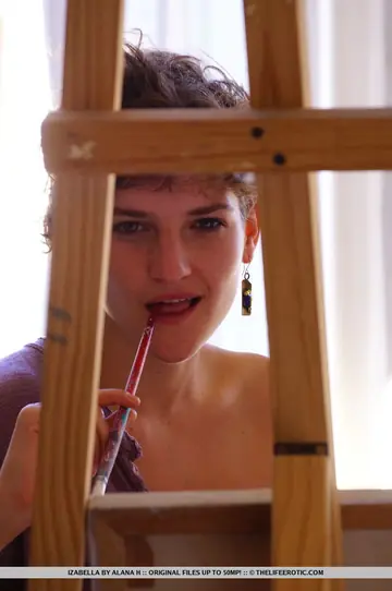 European PAWG in Panties Works Her Pussy with a Paintbrush
