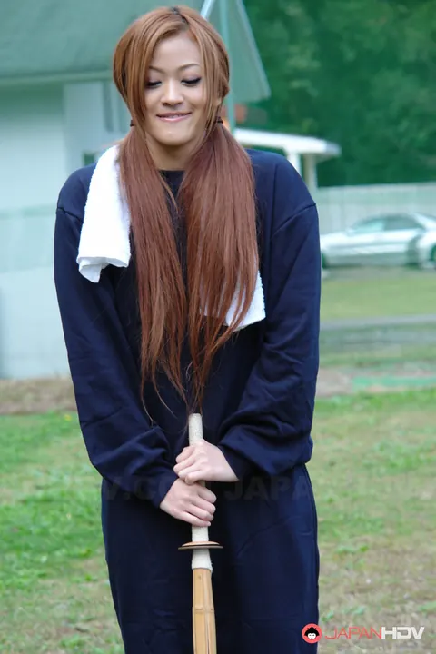 An Umemiya: Japanese MILF in Pigtails Gives a Blowjob Outdoors – photo 6 of 15