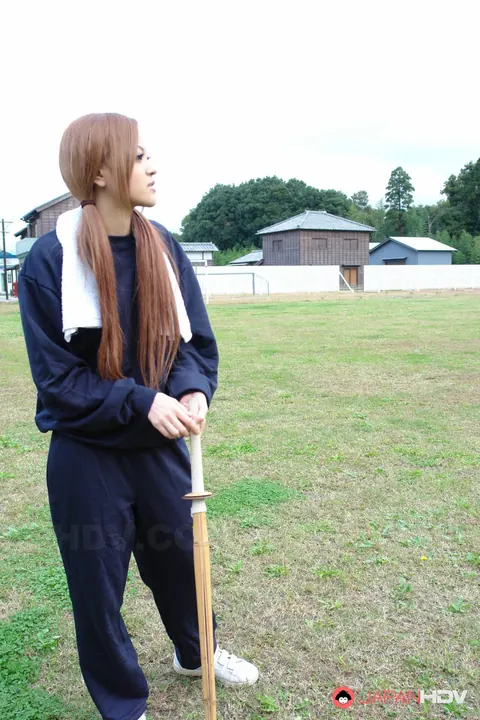 An Umemiya: Japanese MILF in Pigtails Gives a Blowjob Outdoors – photo 1 of 15