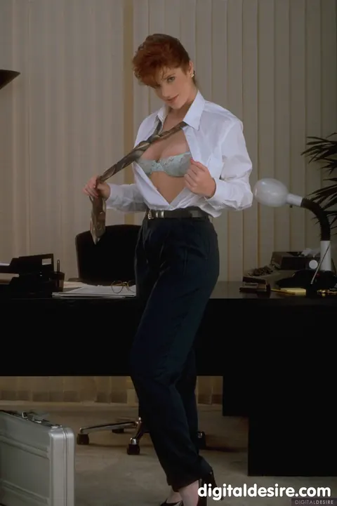 Julia Hayes: Redhead Strips Out of Her Uniform and Shows Her Natural Tits – photo 2 of 20
