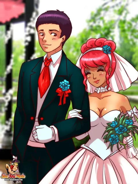 Redheaded Trans Bride Undresses and Fucks Her New Husband – photo 1 of 12