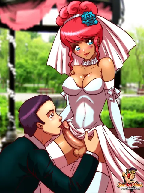 Redheaded Trans Bride Undresses and Fucks Her New Husband – photo 3 of 12