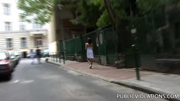 Tall Brunette Gets Fucked Outdoors