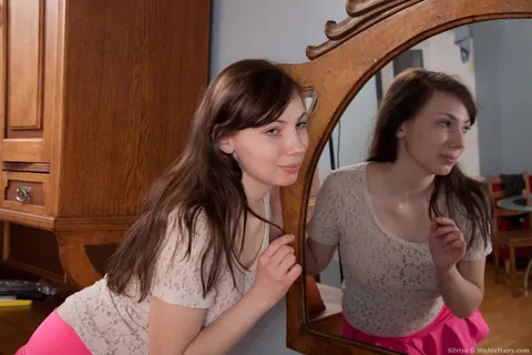 Busty Brunette Lies Back and Spreads Her Hairy Pussy Wide – photo 2 of 19