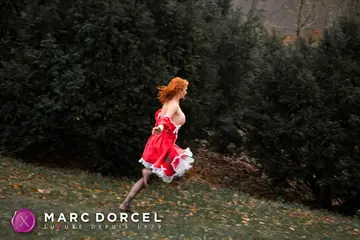 European Redhead with Big Tits Has Group Sex Outdoors