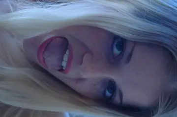 Charlotte Stokely – Petite Blonde with Tattoo Gives a Blowjob