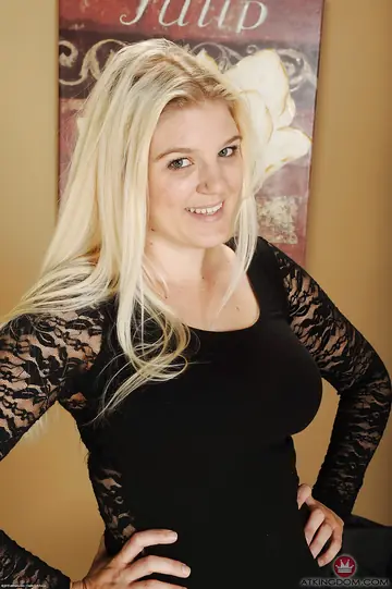 Busty Blonde MILF Peels Off Her Panties and Spreads Wide
