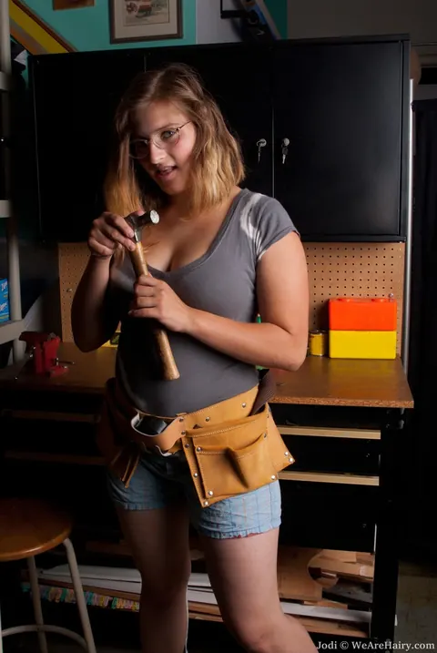 Thick Blonde Pulls Her Panties Aside to Show Her Hairy Bush – photo 4 of 18