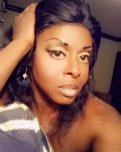 Ebony Trans MILF Reveals Her Big Tits and Cock – photo 5 of 14
