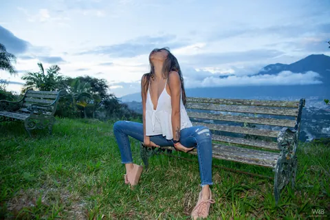 Camila Luna: Slim Latina Brunette Strips Out of Her Jeans and Spreads Outdoors – photo 4 of 21