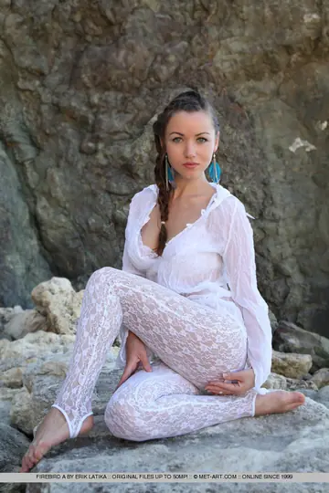 European Babe Strips Out of Her Pantyhose and Spreads Her Shaved Pussy