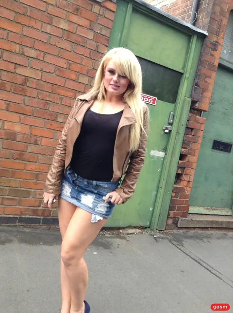 European Blonde Undresses and Spreads in Public – photo 5 of 15