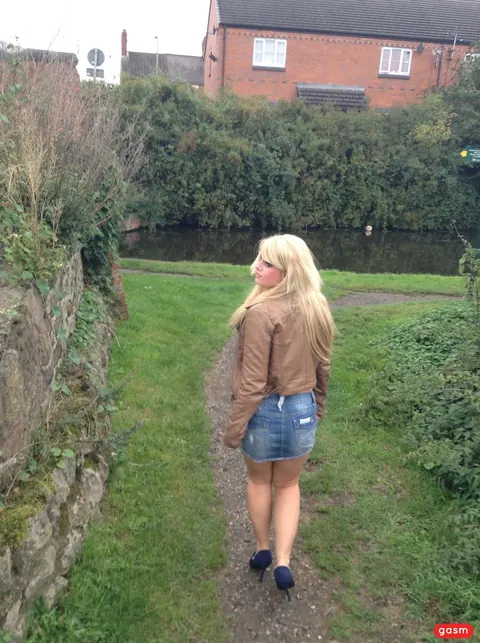 European Blonde Undresses and Spreads in Public – photo 9 of 15