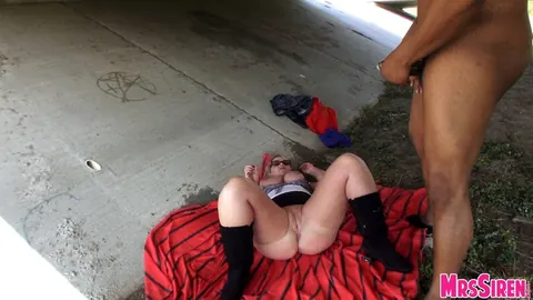 Dee Siren: Petite Blonde MILF Bends Over for Interracial Anal Under a Bridge – photo 17 of 21