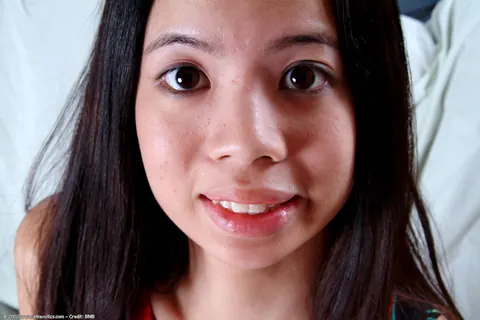 Litta: Asian Brunette Fingers Her Shaved Pussy and Shows Her Puffy Nipples – photo 1 of 16