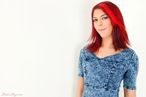 Redhead Trans Woman Poses in a Skirt and Panties – photo 11 of 20