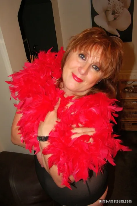 Roxy K: Mature Redhead with Big Hanging Tits Poses in Stockings – photo 21 of 21