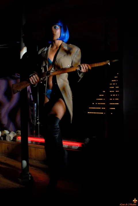 European Model in Lingerie and Boots Poses with a Rifle – photo 7 of 16