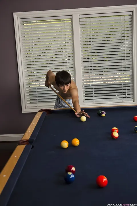 Two Men Blow Each Other and Fuck Anal on a Pool Table – photo 1 of 21