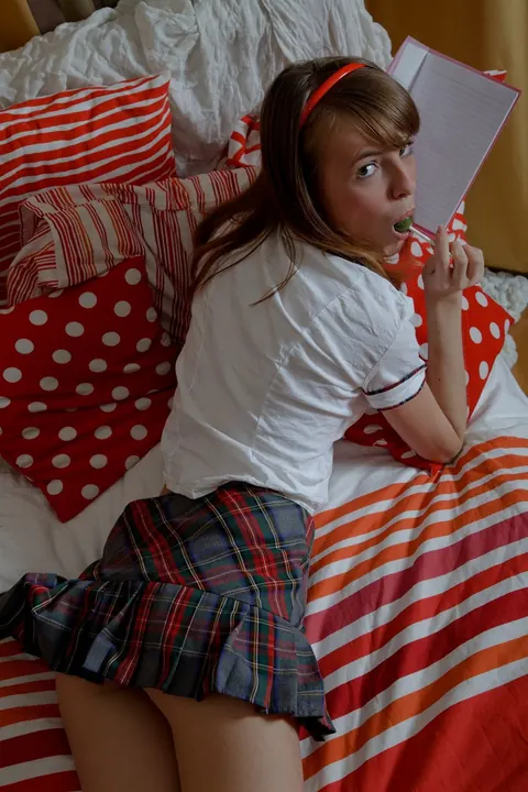 Thick Brunette Uses a Dildo in Socks – photo 12 of 21