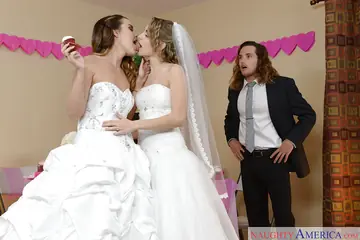 Dillion Harper – Busty Brunette in Stockings Joins Wedding Threesome