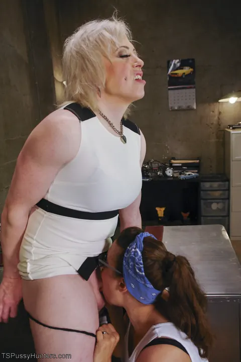 Penny Barber: Blonde in Glasses Fucks Busty Brunette Trans Woman – photo 11 of 20