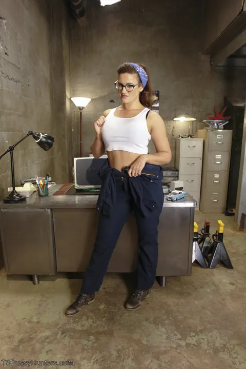 Penny Barber: Blonde in Glasses Fucks Busty Brunette Trans Woman – photo 1 of 20
