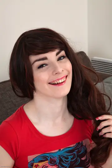 British Brunette Pulls Panties Aside to Show Her Hairy Pussy