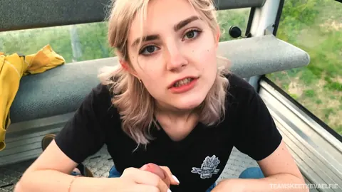 Eva Elfie: Blonde Russian Sucks Cock in a Gondola Lift – photo 10 of 19