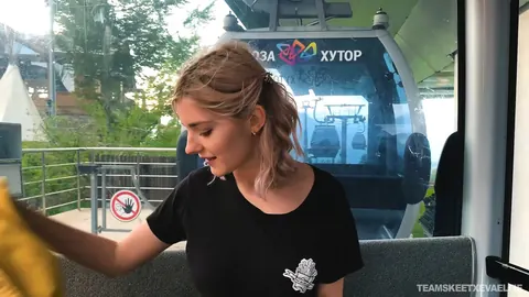 Eva Elfie: Blonde Russian Sucks Cock in a Gondola Lift – photo 5 of 19