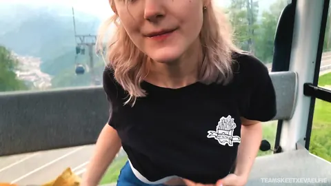 Eva Elfie: Blonde Russian Sucks Cock in a Gondola Lift – photo 13 of 19