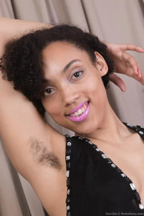 Tori Chic: Ebony Babe in Panties Spreads Her Hairy Pussy – photo 4 of 21