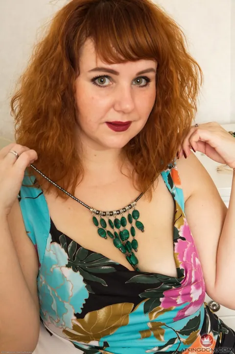 Katrin Porto: Curvy Redhead MILF with Big Tits Spreads Her Hairy Pussy – photo 2 of 21