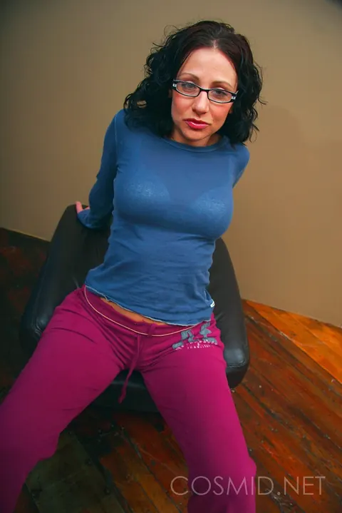 Busty Brunette MILF in Glasses Strips Out of Her Lingerie – photo 3 of 16