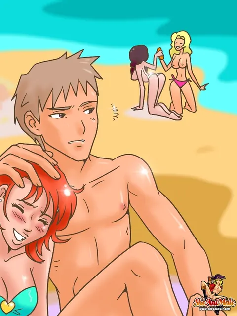 Busty Trans Woman Kisses Partner on the Beach – photo 2 of 15